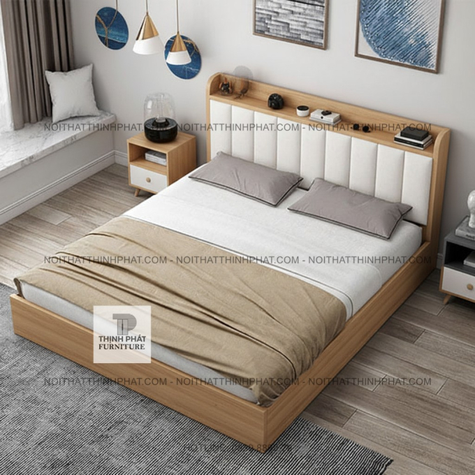 Giường Ngủ Có Kệ Để Đồ 