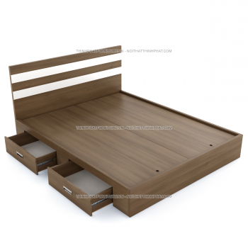 Giường Ngủ 1m6, 2 Hộc Kéo Màu Sắc Sang Trọng, Hiện Đại, Gỗ Mdf Phủ...