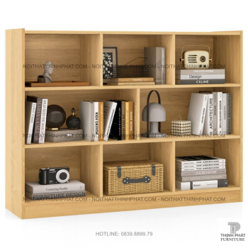 Kệ Sách Gỗ Công Nghiệp 3 Tầng 9 Ngăn Trang Trí Decor Phòng Khách Kiểu...