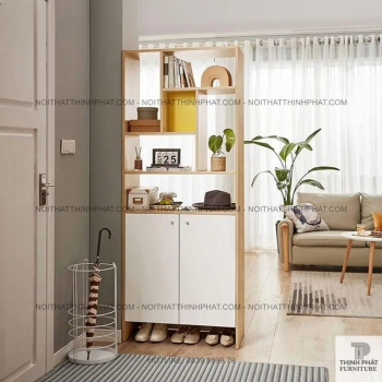 Tủ Để Giày Dép Kết Hợp Kệ Decor Chia Ô, Phối Màu Trẻ Trung Hiện...