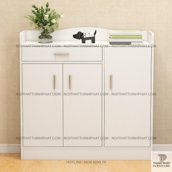 Tủ Giày Dép Gỗ MDF 3 Cánh Kèm Ngăn Kéo Tiện Lợi Kiểu Dáng Tối Giản...