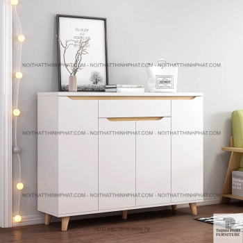 Tủ Giày MDF Chân Gỗ Kiểu Dáng Tối Giản Sang Trọng Kèm Ngăn Kéo TG38