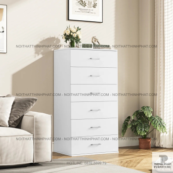 Tủ Ngăn Kéo 6 Hộc Màu Trắng Thiết Kế Dáng Cao, Giải Pháp Lưu Trữ Linh...