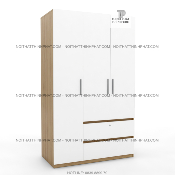 Tủ Quần Áo Cửa Mở 3 Cánh Kết Hợp 2 Hộc Kéo Ngoài Gỗ Công Nghiệp...