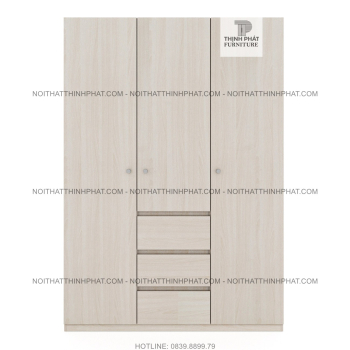 Tủ Quần Áo Gỗ Công Nghiệp Cửa Mở Đa Năng Màu Gỗ Sang Trọng TQA30