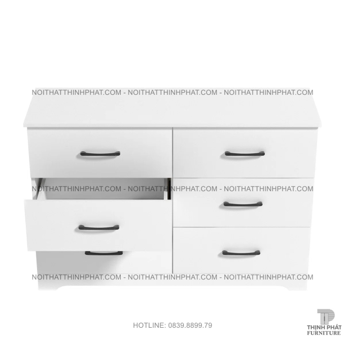 Tủ Gỗ 6 Ngăn Kéo Màu Trắng Nhỏ Gọn, Thích Hợp Cho Căn Hộ Chung Cư Hoặc Studio TNK31