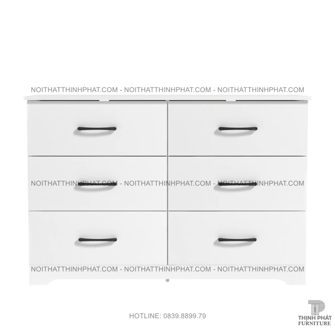 Tủ Gỗ 6 Ngăn Kéo Màu Trắng Nhỏ Gọn, Thích Hợp Cho Căn Hộ Chung Cư Hoặc Studio TNK31
