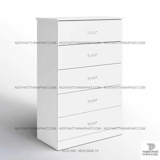 Tủ Gỗ 6 Ngăn Kéo Màu Trắng Nhỏ Gọn, Thích Hợp Cho Căn Hộ Chung Cư Hoặc Studio TNK33