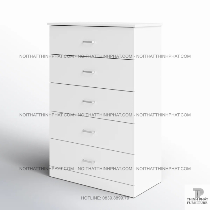 Tủ Gỗ 6 Ngăn Kéo Màu Trắng Nhỏ Gọn, Thích Hợp Cho Căn Hộ Chung Cư Hoặc Studio TNK33