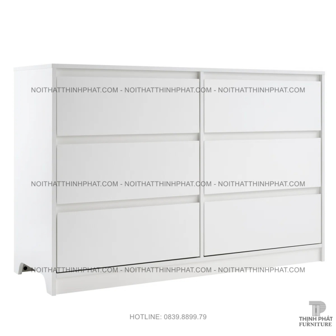 Tủ Hộc Kéo 6 Ngăn Màu Trắng Thiết Kế Đôi, Tăng Gấp Đôi Không Gian Sắp Xếp Đồ Dùng  TNK55