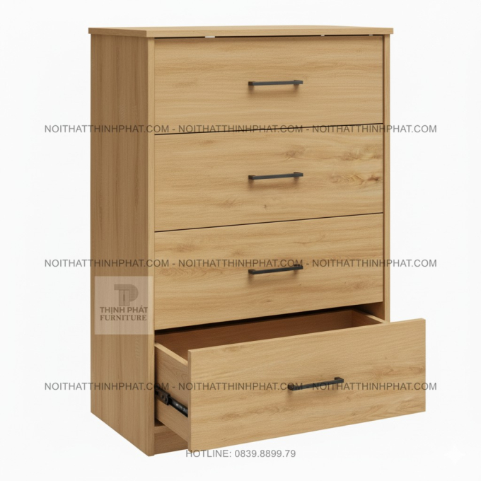 Tủ Ngăn Kéo 4 Tầng Màu Gỗ Sồi Hiện Đại Tiện Nghi TNK37