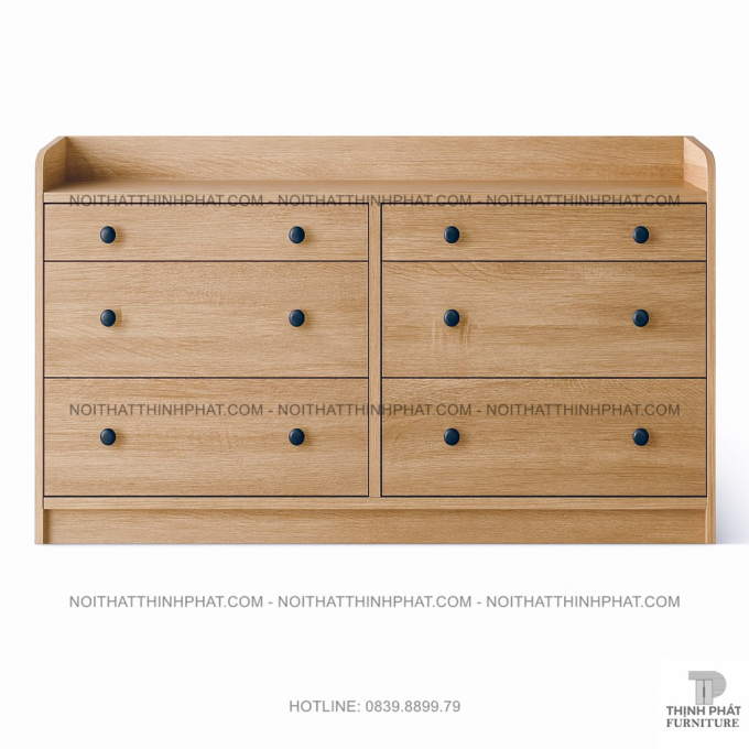 Tủ Ngăn Kéo 6 Hộc Mdf Vân Sồi, Thiết Kế Tối Giản Phong Cách Bắc Âu TNK11
