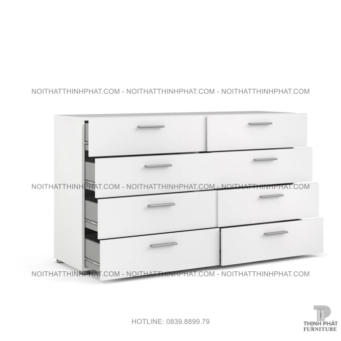 Tủ Ngăn Kéo 8 Hộc Màu Trắng Thiết Kế Tối Giản, Phù Hợp Nội Thất Phòng Ngủ Hiện Đại TNK29