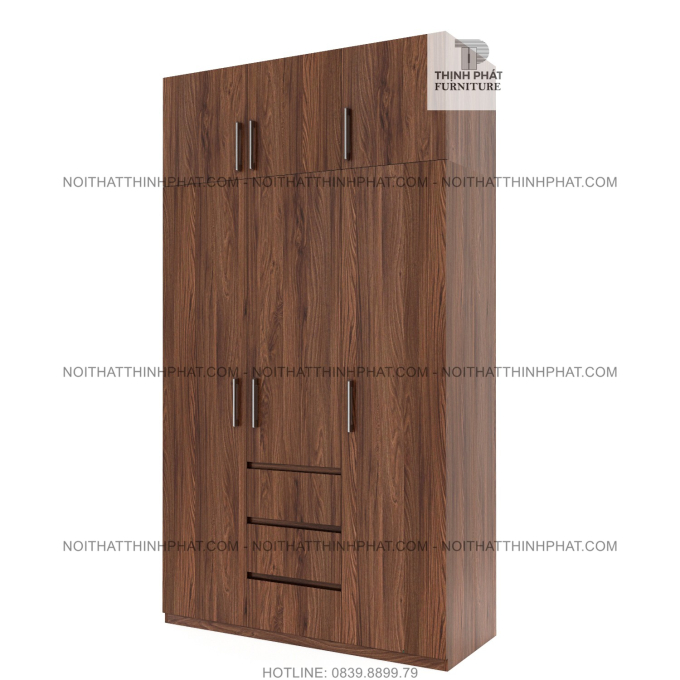 Tủ Quần Áo 2 Tầng Cửa Mở Thiết Kế Hiện Đại TQA100  (1M6 X 2M5)