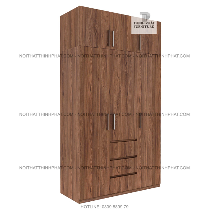 Tủ Quần Áo 2 Tầng Cửa Mở Thiết Kế Hiện Đại TQA100  (1M6 X 2M5)