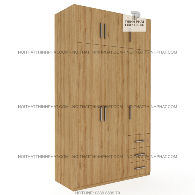 Tủ Quần Áo 2 Tầng Cửa Mở Thiết Kế Tinh Gọn TQA98 (1M4 X 2M5)