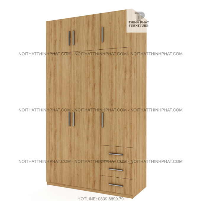 Tủ Quần Áo 2 Tầng Cửa Mở Thiết Kế Tinh Gọn TQA98 (1M4 X 2M5)