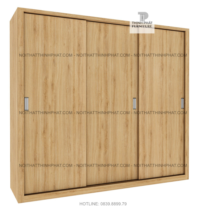 Tủ Quần Áo 3 Cửa Lùa Thiết Kế Sang Trọng TQA123 (2M2 X 2M)