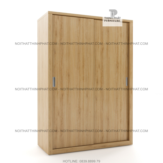 Tủ Quần Áo Cửa Lùa 1m2 X 2m Thiết Kế Thanh Lịch Gỗ Mdf Phủ Melamine TQA05