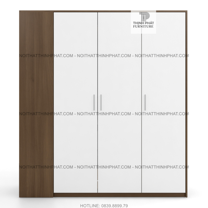Tủ Quần Áo Gỗ Công Nghiệp Cửa Mở Kết Hợp Kệ Trang Trí Hiện Đại  1m8 x 2m TQA54
