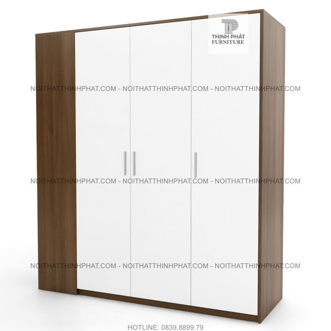 Tủ Quần Áo Gỗ Công Nghiệp Cửa Mở Kết Hợp Kệ Trang Trí Hiện Đại  1m8 x 2m TQA54